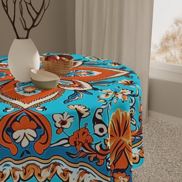 Boho Tablecloth | Vintage Tablecloth | Floral table cloth | Rectangle Square - Picture 10 of 10